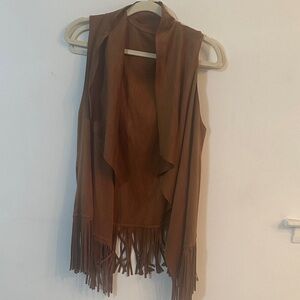 SHEIN Brown Fringe Cardigan